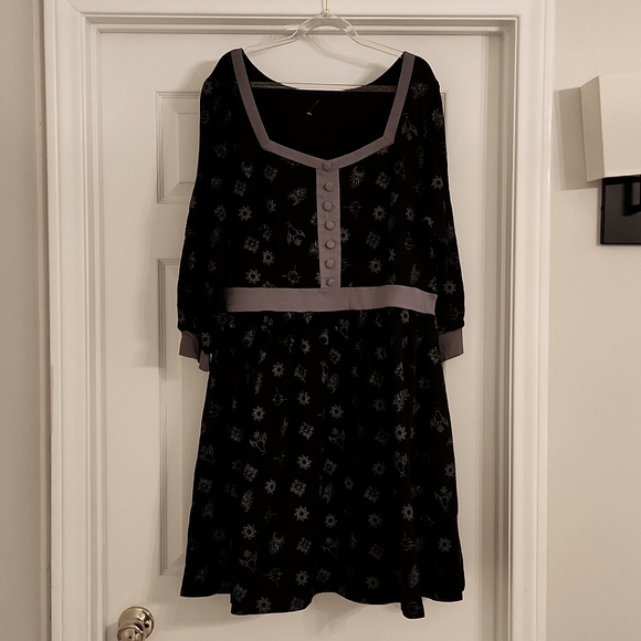 NEW Hot Topic Black & Gray Shadow & Bone Whimsigoth Gothic Dark Dress Size XL - Picture 3 of 7